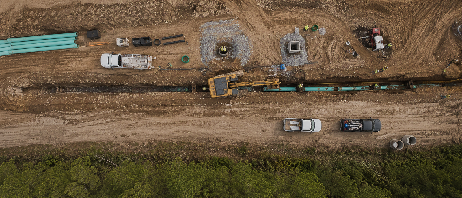 Utility trenching work